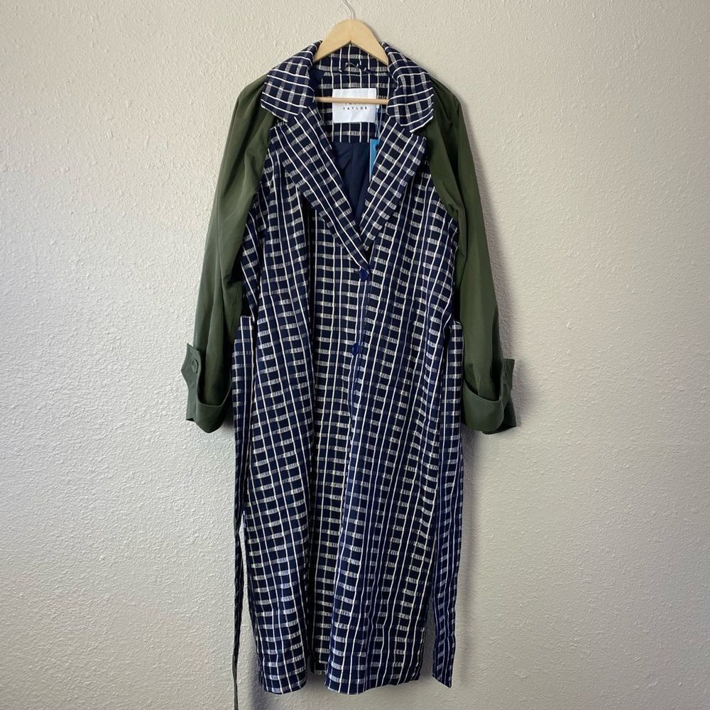 Tanya Taylor Lotta Contrast Combo Trench Coat - Picture 3 of 12